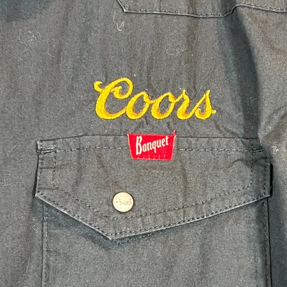 Huckberry Coors Pearl Snap Shirt Embroidered Long Sleeve Black Medium Western - Picture 7 of 14